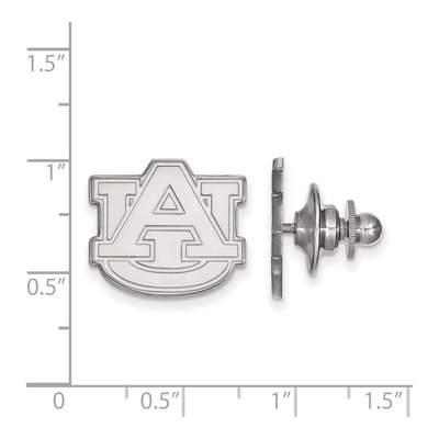 14K White Gold Logoart Auburn University Lapel Pin – view 3