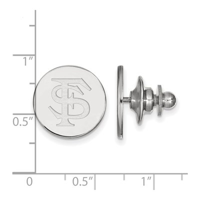 14K White Gold Logoart Florida State University F-S Lapel Pin – view 3