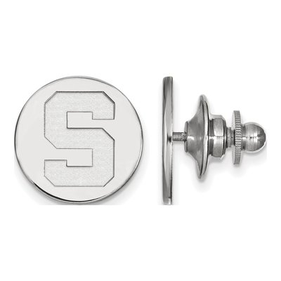 14K White Gold Logoart Michigan State University Letter S Lapel Pin