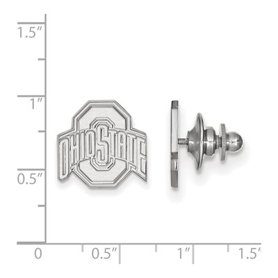 14K White Gold Logoart The Ohio State University Lapel Pin – view 3