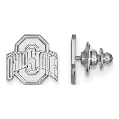 14K White Gold Logoart The Ohio State University Lapel Pin