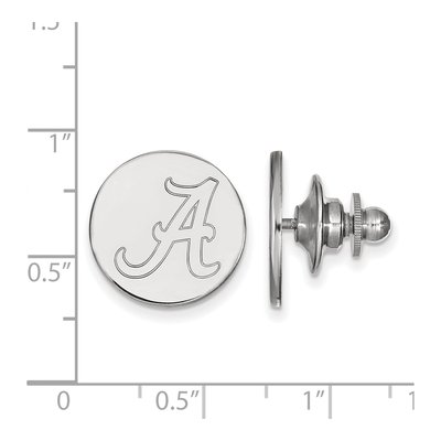 14K White Gold Logoart University Of Alabama Letter A Lapel Pin – view 3