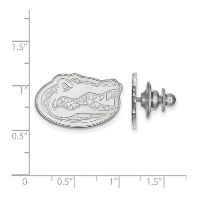 14K White Gold Logoart University Of Florida Gator Lapel Pin – view 3