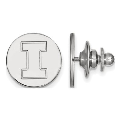 14K White Gold Logoart University Of Illinois Letter I Lapel Pin