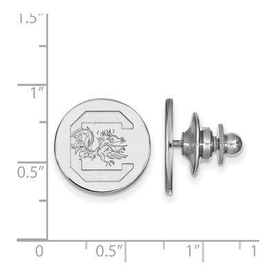 14K White Gold Logoart University Of South Carolina Lapel Pin – view 3