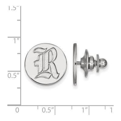 14K White Gold Logoart Rice University Letter R Lapel Pin – view 3