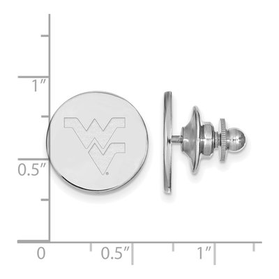 14K White Gold Logoart West Virginia University W-V Lapel Pin – view 3