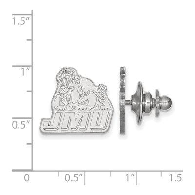 14K White Gold Logoart James Madison University Lapel Pin – view 3