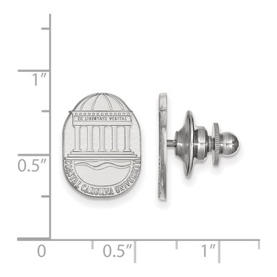 14K White Gold Logoart Coastal Carolina University Crest Lapel Pin – view 3