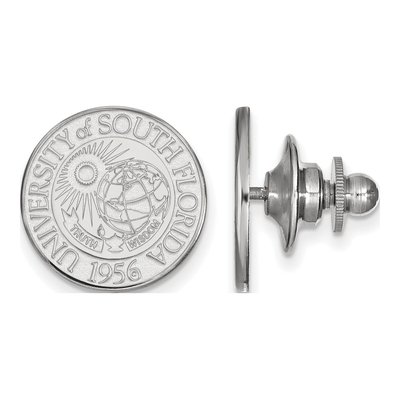 14K White Gold Logoart University Of South Florida Crest Lapel Pin