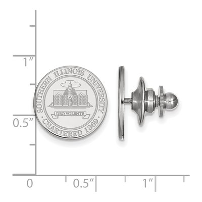 14K White Gold Logoart Southern Illinois University Crest Lapel Pin – view 3