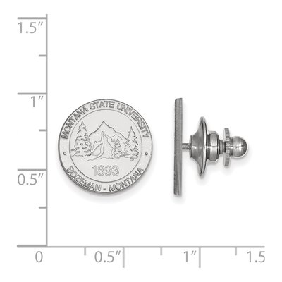 14K White Gold Logoart Montana State University Crest Lapel Pin – view 3