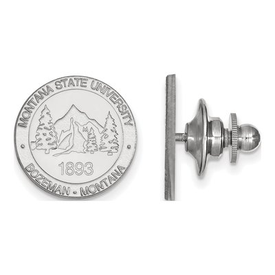 14K White Gold Logoart Montana State University Crest Lapel Pin