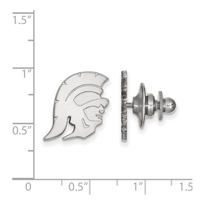 14K White Gold University Of Southern California Trojan Lapel Pin – view 3