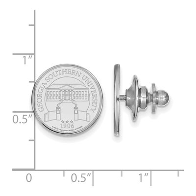 14K White Gold Logoart Georgia Southern University Crest Lapel Pin – view 3