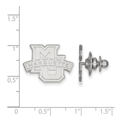 14K White Gold Logoart Marquette University Lapel Pin – view 3