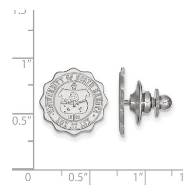 14K White Gold Logoart University Of North Dakota Crest Lapel Pin – view 3