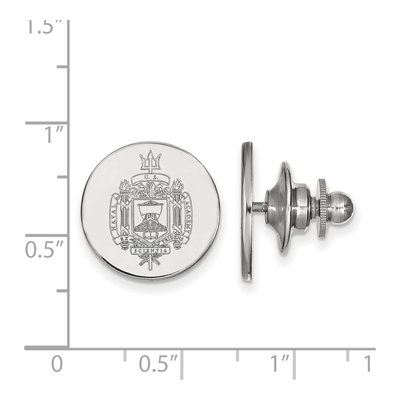 14K White Gold Logoart Us Naval Academy Crest Lapel Pin – view 3
