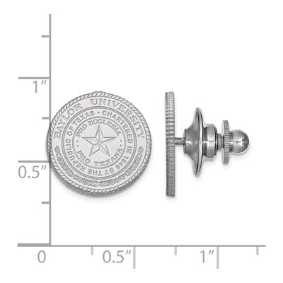 14K White Gold Logoart Baylor University Crest Lapel Pin – view 3
