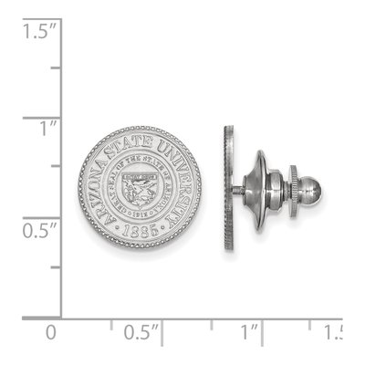 14K White Gold Logoart Arizona State University Crest Lapel Pin – view 3