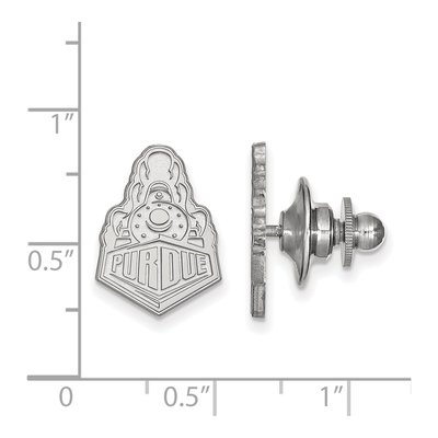 14K White Gold Logoart Purdue University Boilermakers Train Logo Lapel Pin – view 3