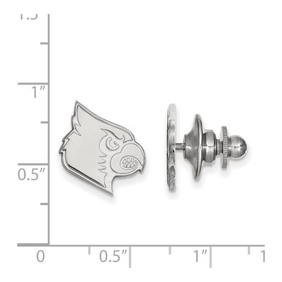 14K White Gold Logoart University Of Louisville Cardinal Lapel Pin – view 3