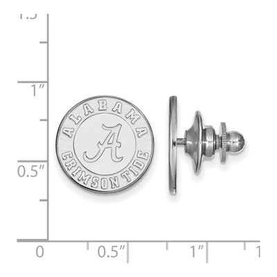 14K White Gold Logoart University Of Alabama Crimson Tide Lapel Pin – view 3