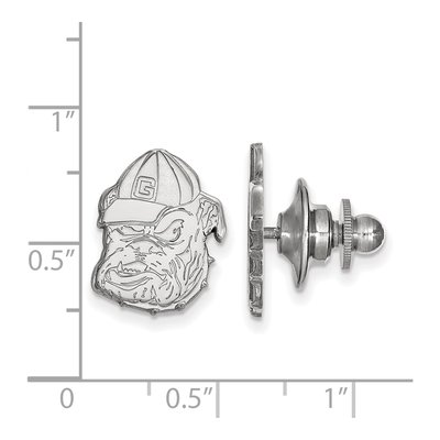 14K White Gold Logoart University Of Georgia Bulldog Lapel Pin – view 3