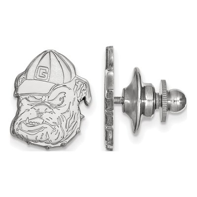 14K White Gold Logoart University Of Georgia Bulldog Lapel Pin