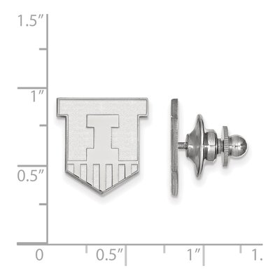 14K White Gold Logoart University Of Illinois Victory Badge Lapel Pin – view 3