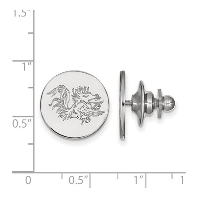 14K White Gold Logoart University Of South Carolina Gamecock Lapel Pin – view 3