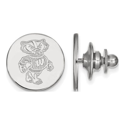 14K White Gold Logoart University Of Wisconsin Badger Lapel Pin