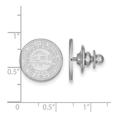 14K White Gold Logoart West Virginia University Crest Lapel Pin – view 3