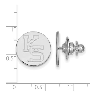 14K White Gold Logoart Kansas State University K-S Lapel Pin – view 3