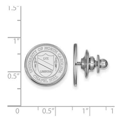 14K White Gold Logoart University Of North Carolina Crest Lapel Pin – view 3