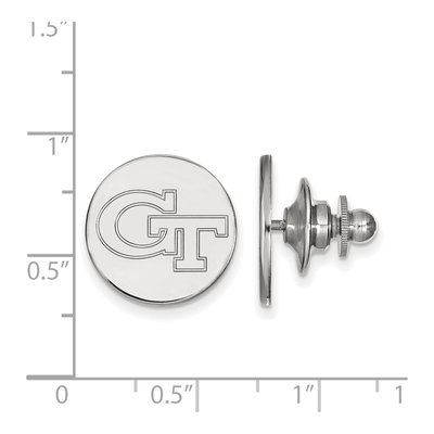 14K White Gold Logoart Georgia Institute Of Technology G-T Lapel Pin – view 3