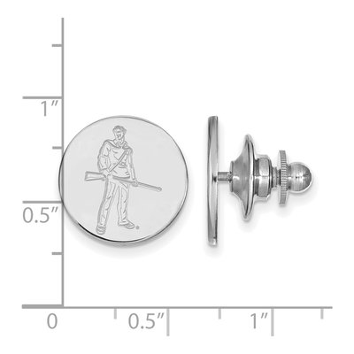 14K White Gold Logoart West Virginia University Mountaineer Lapel Pin – view 3
