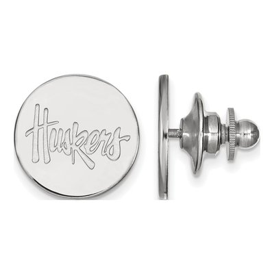 14K White Gold Logoart University Of Nebraska Huskers Lapel Pin