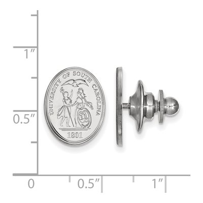 14K White Gold Logoart University Of South Carolina Crest Lapel Pin – view 3