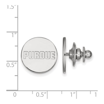 14K White Gold Logoart Purdue University Block Type Lapel Pin – view 3