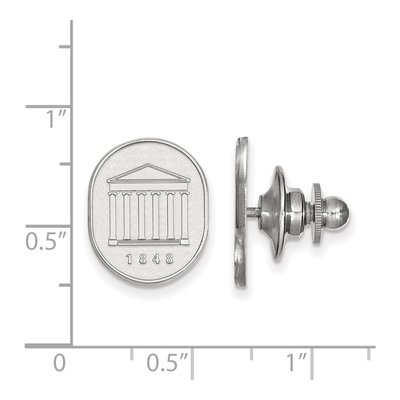14K White Gold Logoart University Of Mississippi 1848 Crest Lapel Pin – view 3