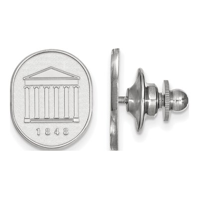 14K White Gold Logoart University Of Mississippi 1848 Crest Lapel Pin