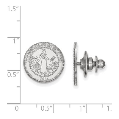 14K White Gold Logoart University Of Alabama Crest Lapel Pin – view 3
