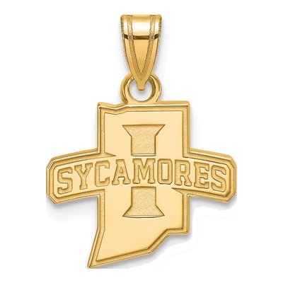 Indiana State University 14K Yellow Gold Small Sycamores Pendant