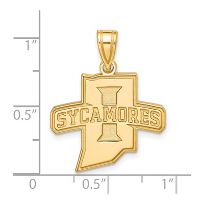 Indiana State University 14K Yellow Gold Sycamores Large Pendant – view 3