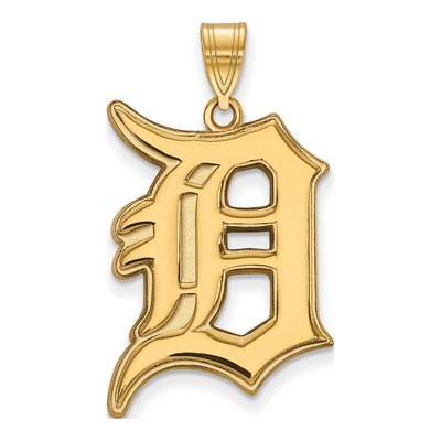 Detroit Tigers 14K Yellow Gold Extra Large Letter D Pendant