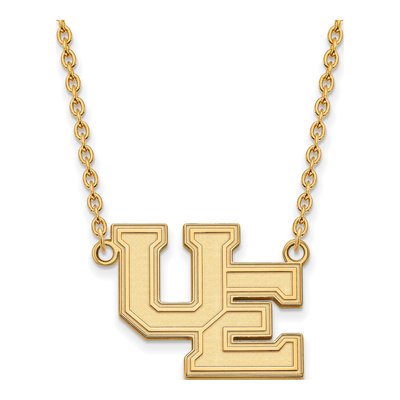 University of Evansville 14K Yellow Gold Purple Aces Large Pendant Necklace