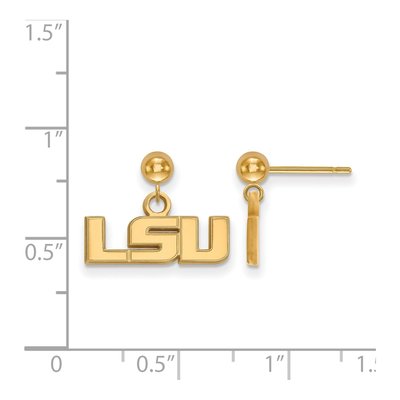 Louisiana State University 14K Yellow Gold L-S-U Ball Dangle Earrings – view 2