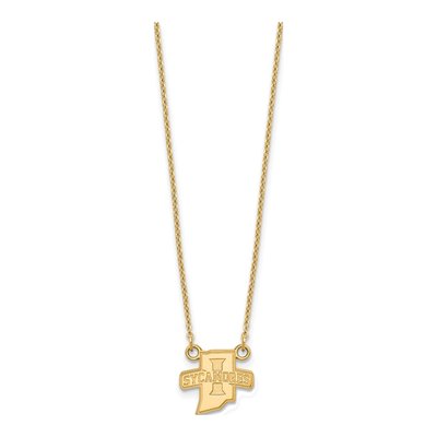 Indiana State University 14K Yellow Gold Small Sycamores Pendant Necklace – view 2