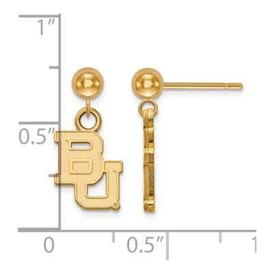 Baylor University 14K Yellow Gold Bears Dangle Earrings – view 2